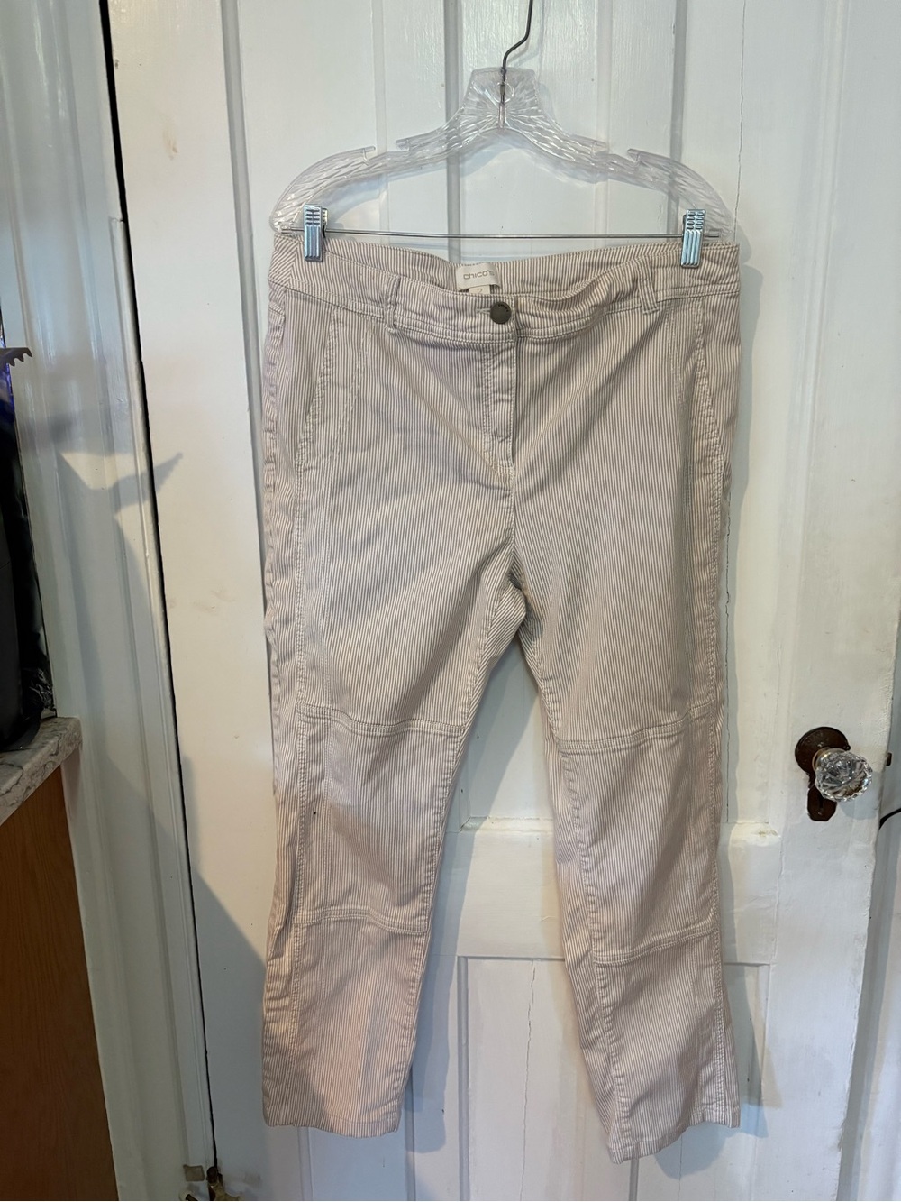 Chico's Neutral Stripe Casual Pants